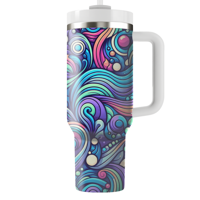 Vibrant Abstract Ripple  Unique Tumblers