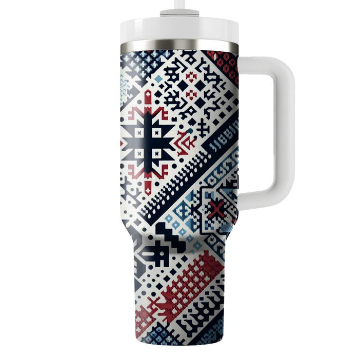 Winter Nordic Knit Tumblers With Lids