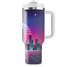 Vibrant Synthwave Horizon  Personalized Tumblers