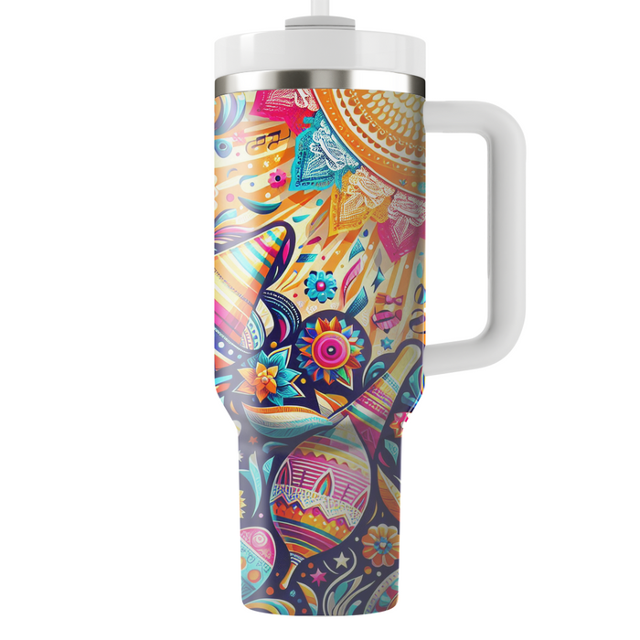 Summer Fiesta Celebration  Tumblers With Lids