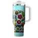 Vibrant Doodle Flowers  Decorative Tumblers