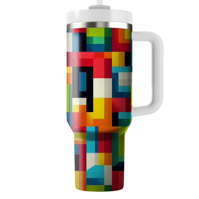 Bold Rainbow Blocks  Decorative Tumblers