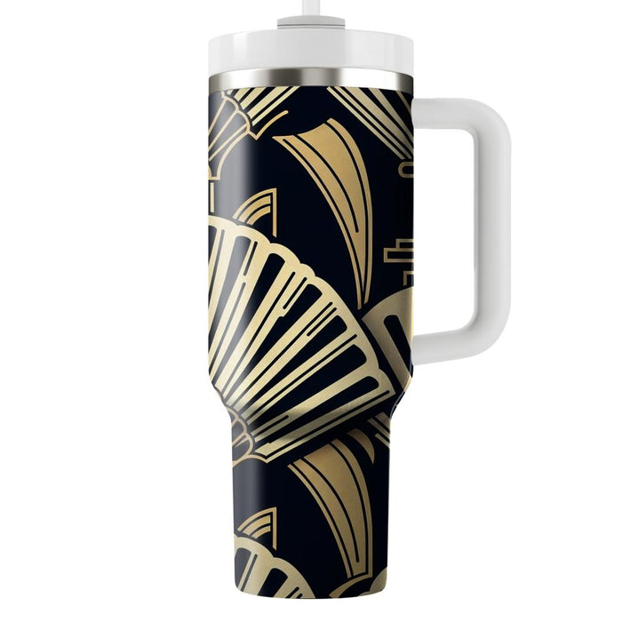 Art Deco Fan Design  Tumblers With Lids