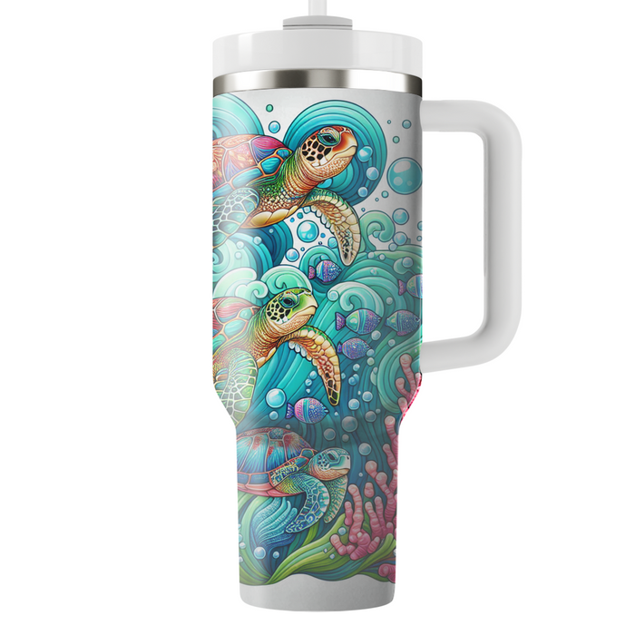 Whimsical Sea Turtle Voyage Tumblers For Gifts