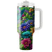 Vibrant Floral Hummingbird  Travel Tumblers