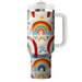 Whimsical Rainbow Pattern  Travel Tumblers