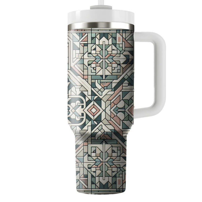 Floral Geometric Mosaic  Insulated Tumblers