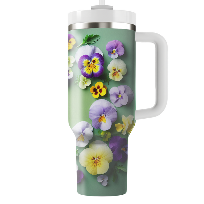 Vibrant Pansy Paradise  Custom Tumblers