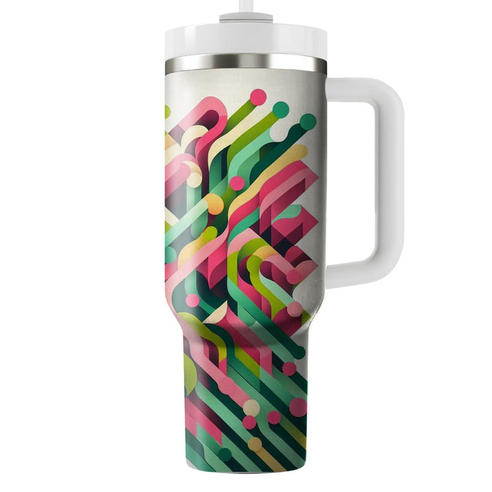 Geometric Floral Cascade  Travel Tumblers