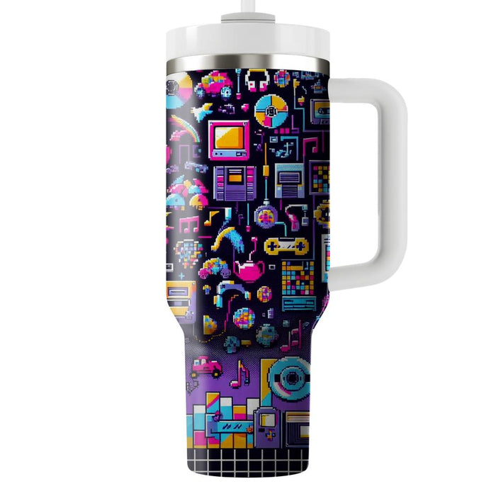 Retro Pixel Party  Unique Tumblers