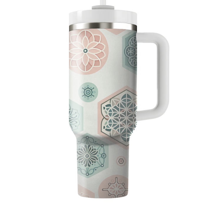 Floral Geometric Fusion  Tumbler Cups