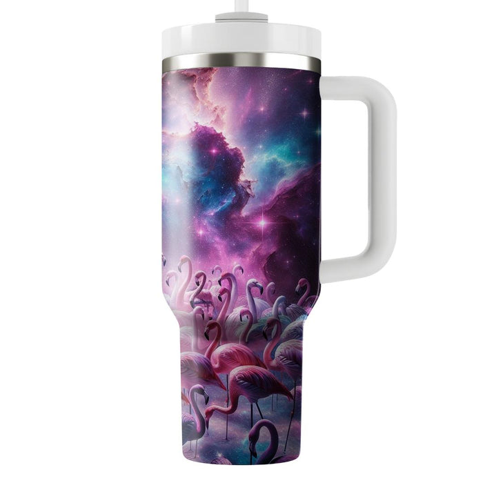 Galactic Flamingo Fantasy  Tumbler Cups