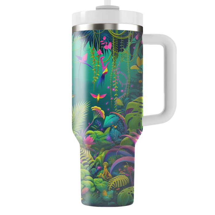 Retro Neon Jungle  Personalized Tumblers