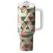 Floral Triangle Patchwork  Tumblers With Lids