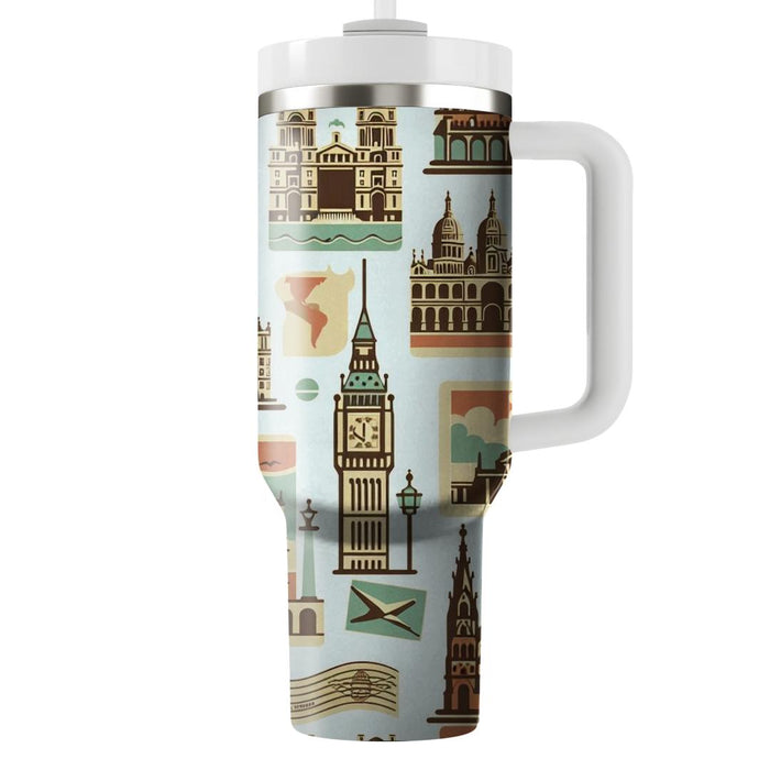 Vintage Travel Postcards  Insulated Tumblers