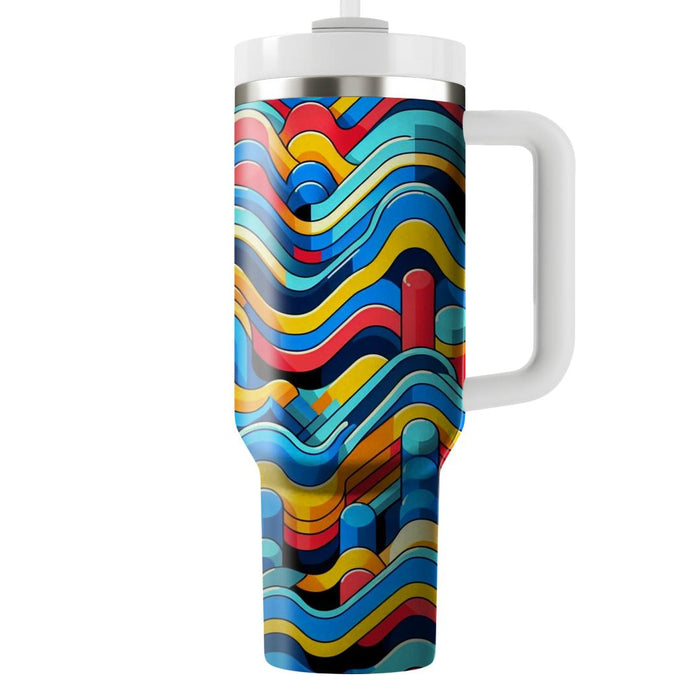 Vibrant Zigzag And Wave Mix  Decorative Tumblers