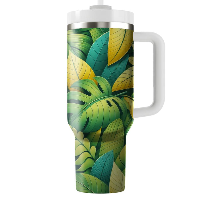 Tropical Leaves Pattern  Personalized Tumblers