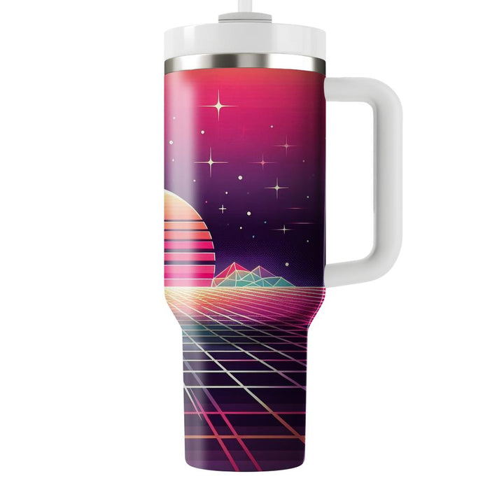 Retro Grid Sunrise  Unique Tumblers