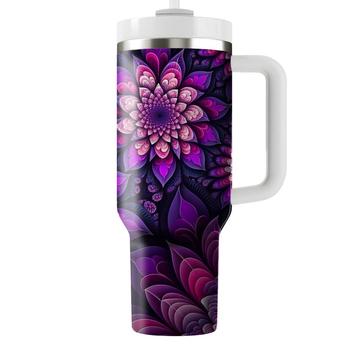 Fractal Flower Pattern  Tumblers With Lids