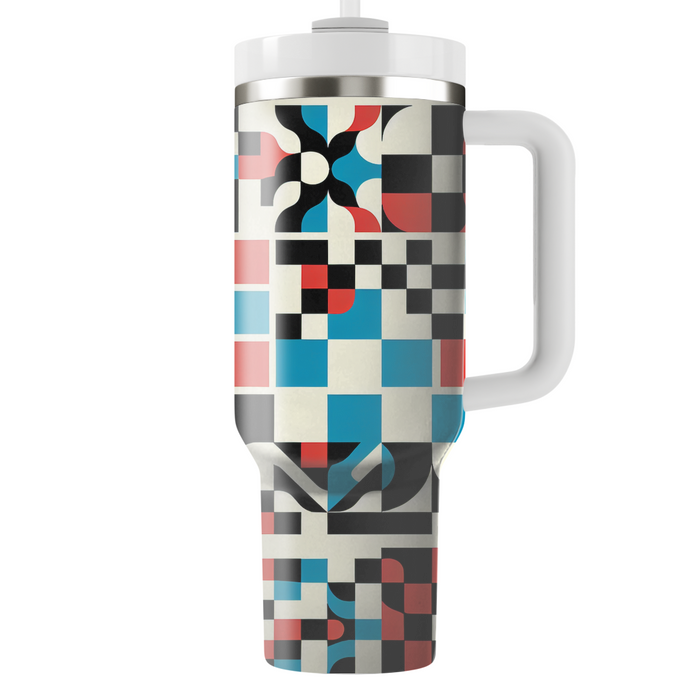 Retro Checkerboard Travel Tumblers