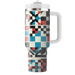 Retro Checkerboard Travel Tumblers