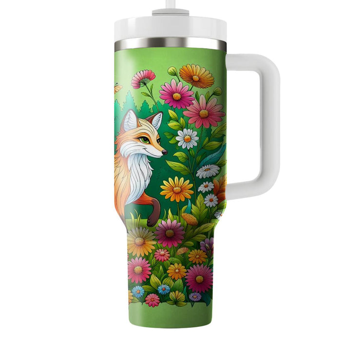 Whimsical Fox Among Flowers  Insulated Tumblers