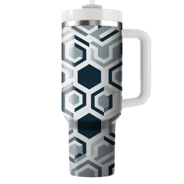 Sleek Minimalist Hexagons  Tumblers With Lids