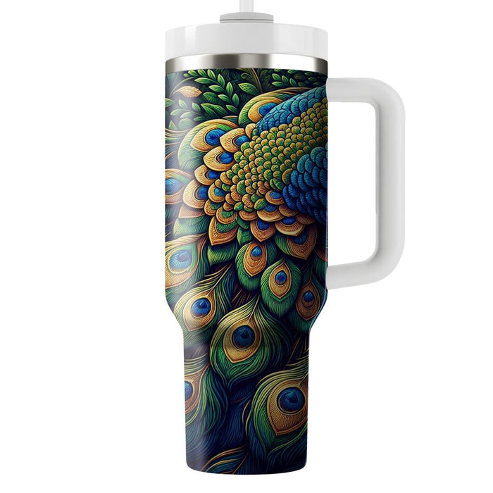 Vivid Peacock Plumage  Decorative Tumblers