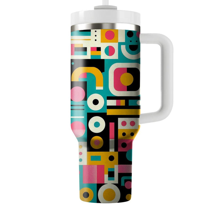 Funky Retro Mod Shapes  Personalized Tumblers