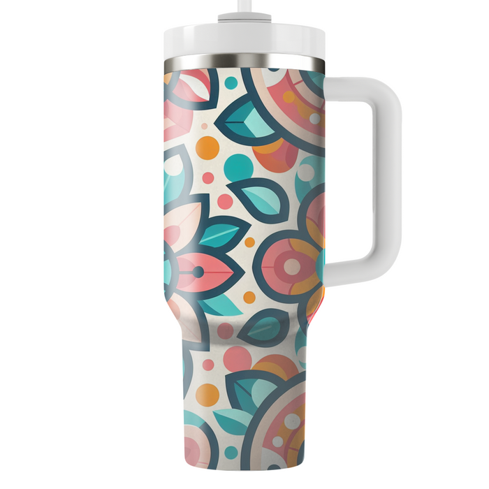 Bright Mosaic Flower Pattern  Unique Tumblers