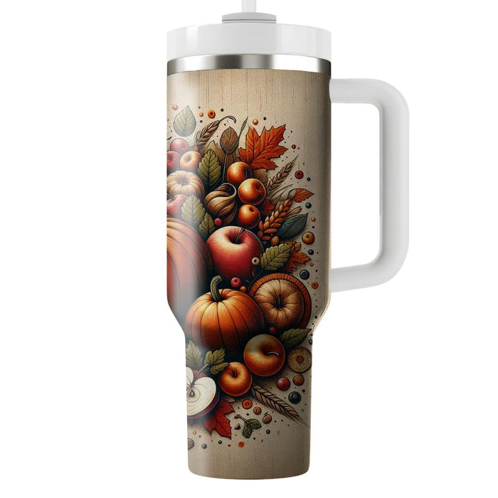 Autumn Bounty Abundance  Tumblers With Lids