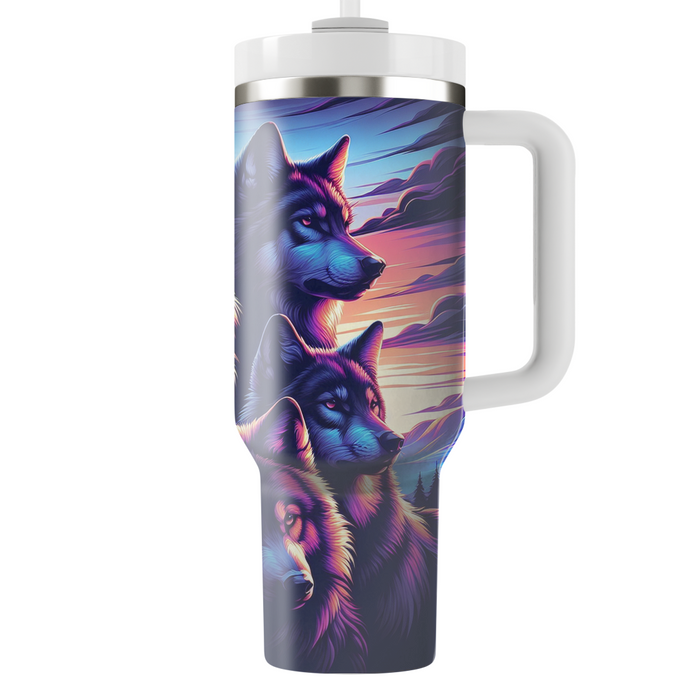 Wild Wolves At Twilight  Personalized Tumblers