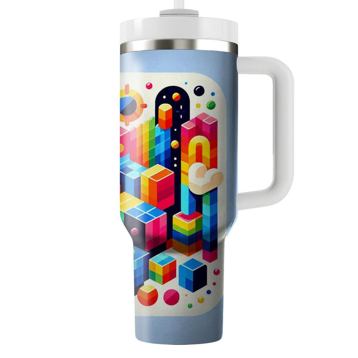 Vivid Rainbow Blocks  Custom Tumblers