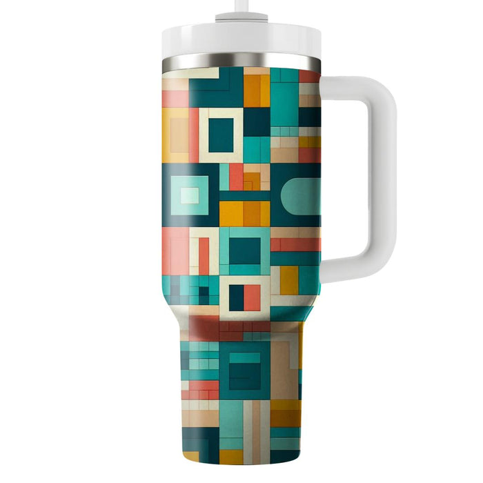 Square Mosaic Vibrance  Tumblers With Lids