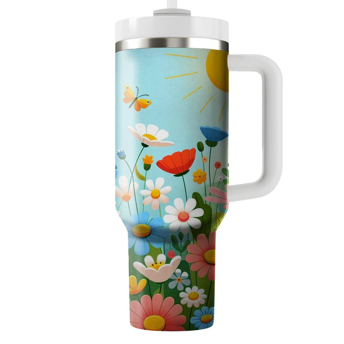 Whimsical Meadow Flowers  Custom Tumblers