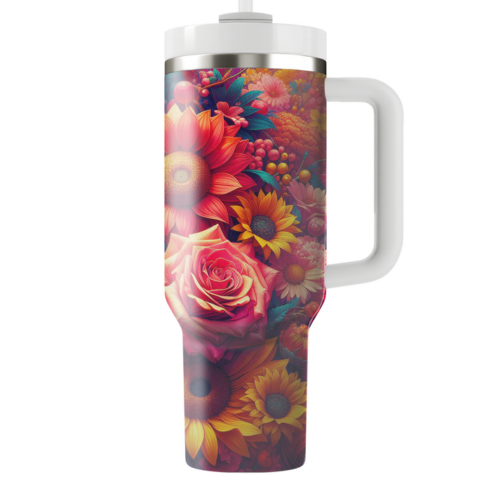 Floral Burst Explosion  Unique Tumblers