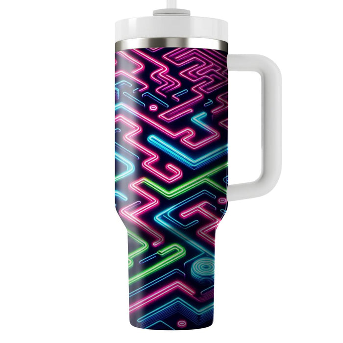 Retro Neon Maze  Custom Tumblers