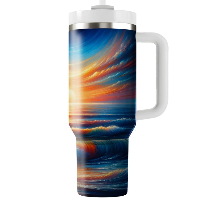 Artistic Ocean Horizon  Travel Tumblers