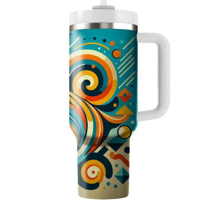 Retro Geometric Spirals  Tumbler Cups