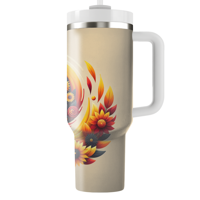 Sunset Petal Fusion Personalized Tumblers