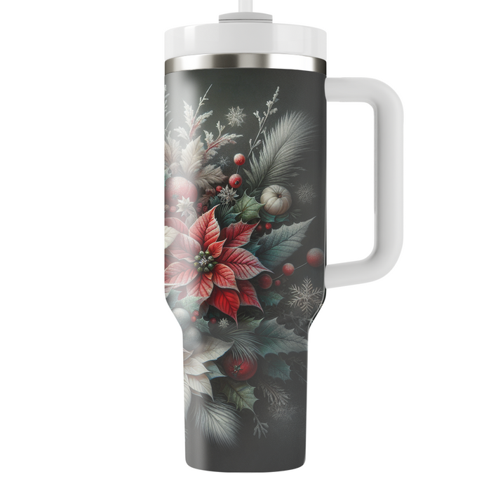 Winter Frosty Floral  Travel Tumblers