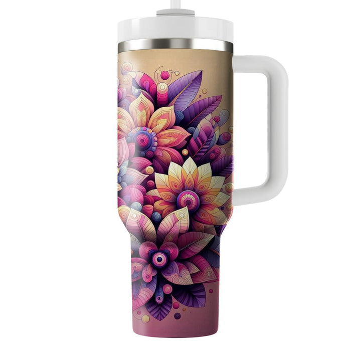 Vibrant Petals  Tumbler Cups