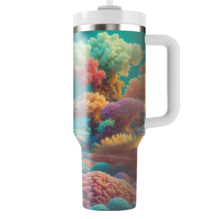 Vivid Coral Reef Seahorse  Decorative Tumblers