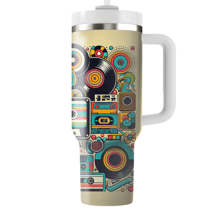 Vibrant Retro Collage Tumblers With Lids