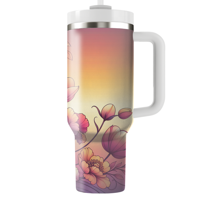 Sunset Floral Serenity  Unique Tumblers