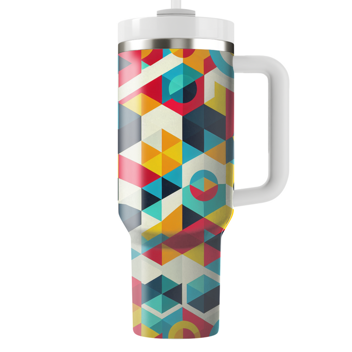 Colorful Polygon Parade Custom Tumblers