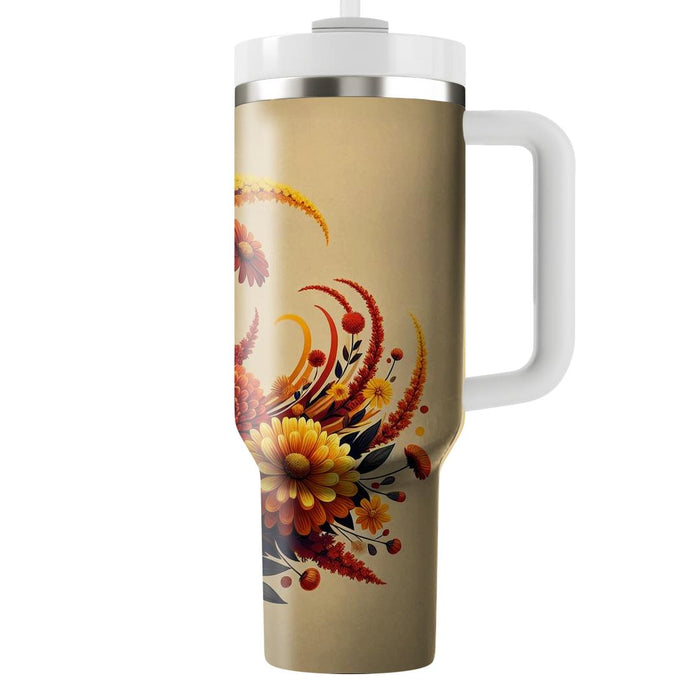 Autumn Floral Whirl  Unique Tumblers