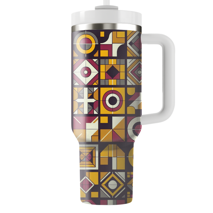 Retro Square Mosaic Custom Tumblers