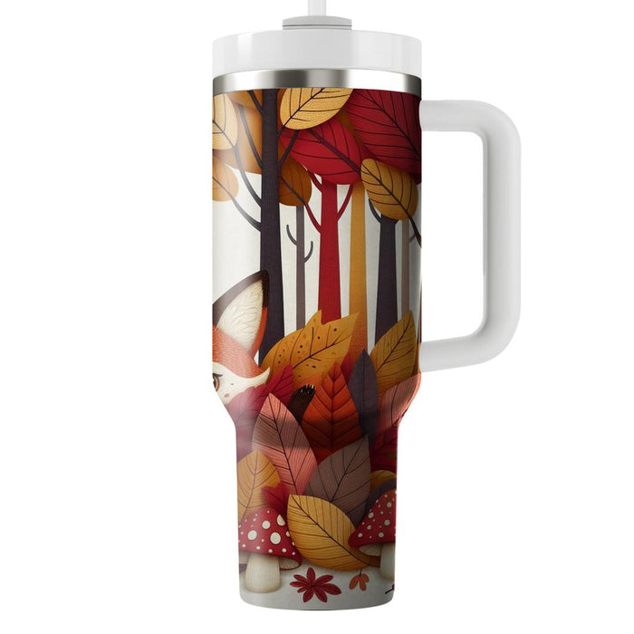 Whimsical Fox In The Woods  Personalized Tumblers