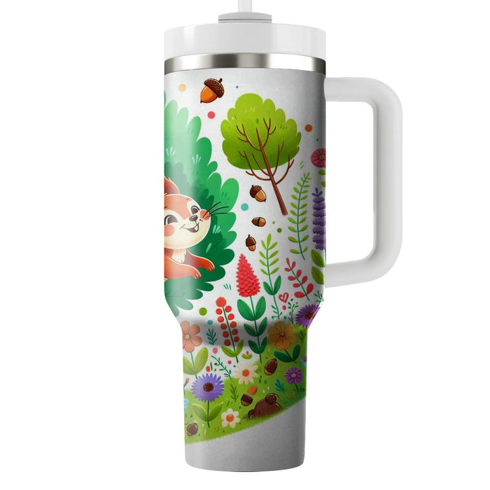 Whimsical Garden Squirrel  Custom Tumblers